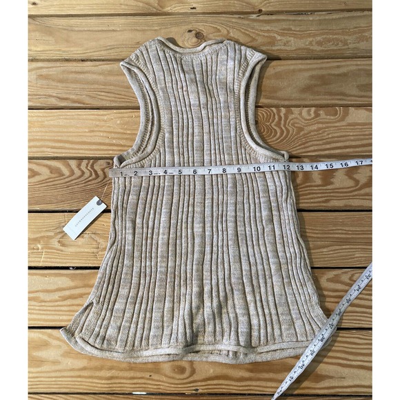 NWT Pilcro Women’s Beige Ribbed Sweater Vest Size XS MSRP $80 - Picture 8 of 8